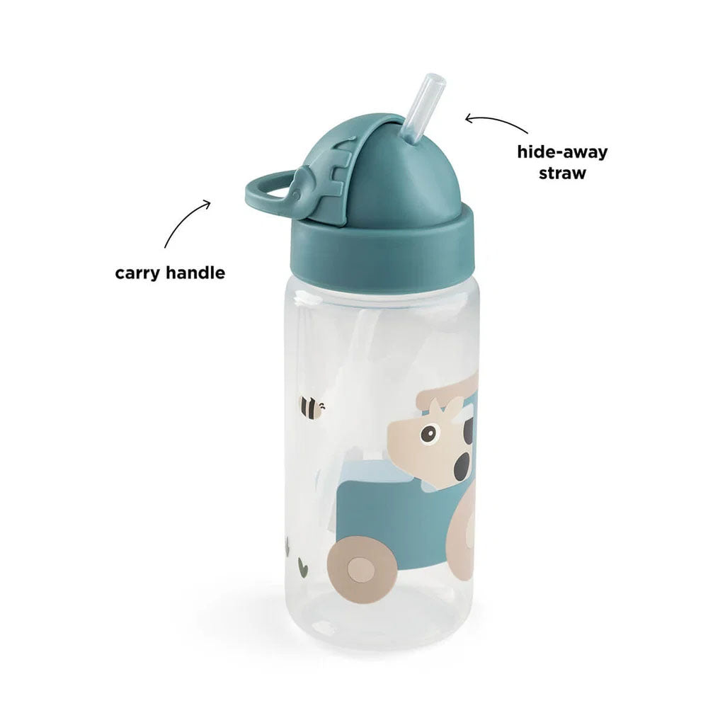 Botella con Bombilla Tiny Farm 350ml - Azul