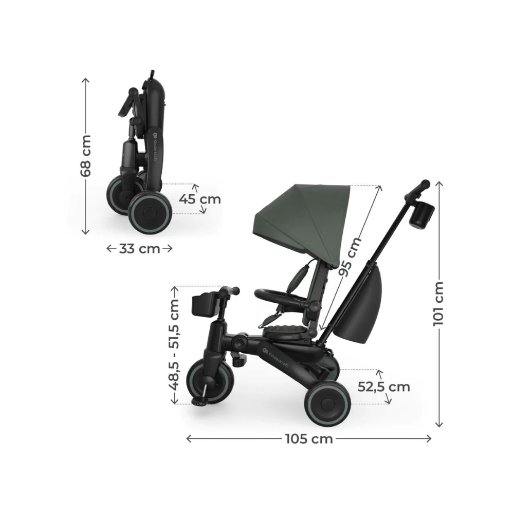 Triciclo Multifuncional 6 en 1 Jazz 3 - Green | Kinderkraft