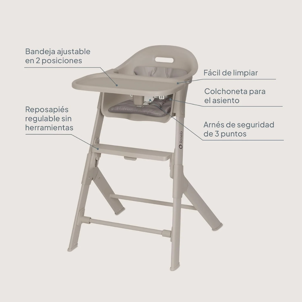 Silla de Comer Beny - Beige Taupe | Lionelo