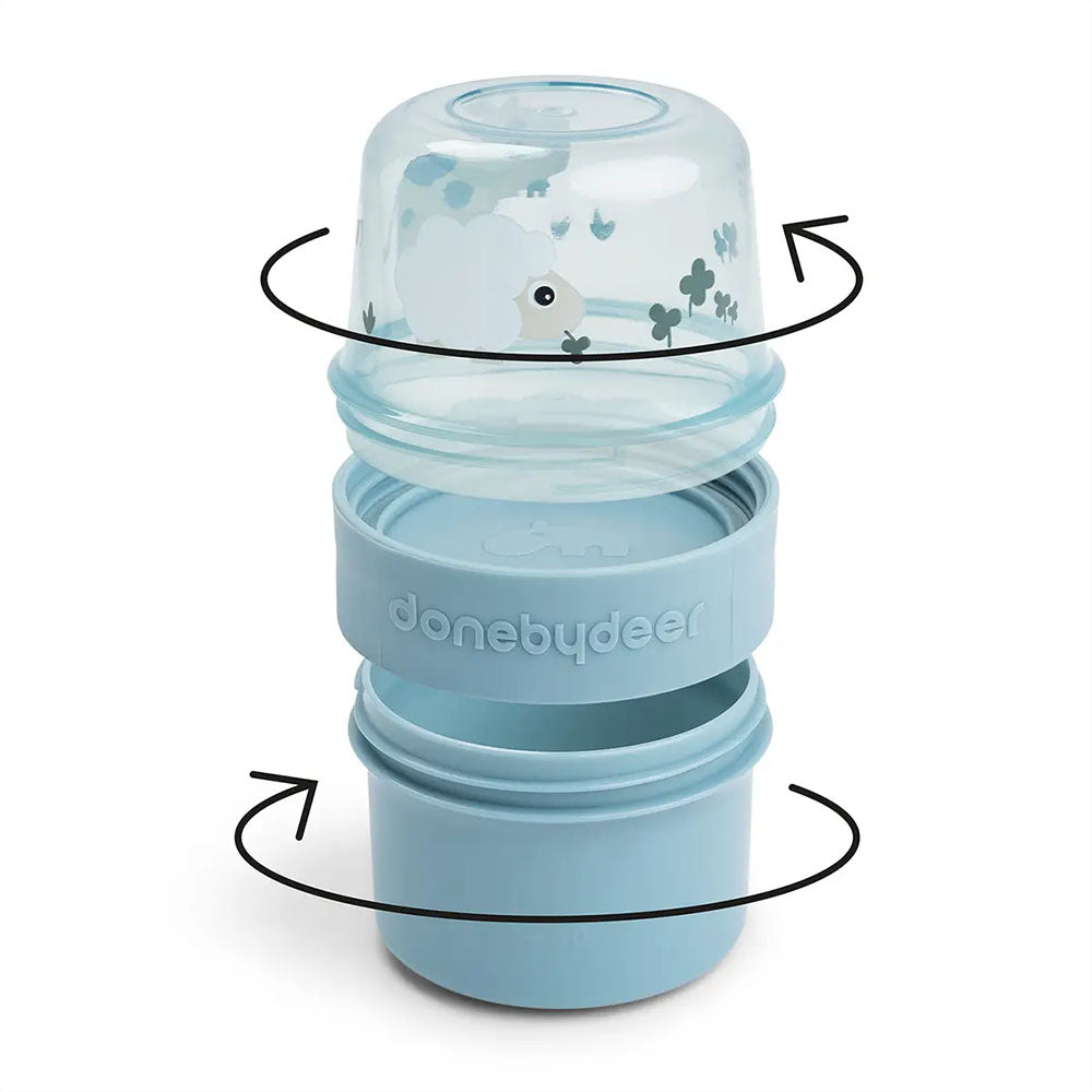 Contenedor de Snack 2 en 1 para Llevar Tiny Farm - Azul