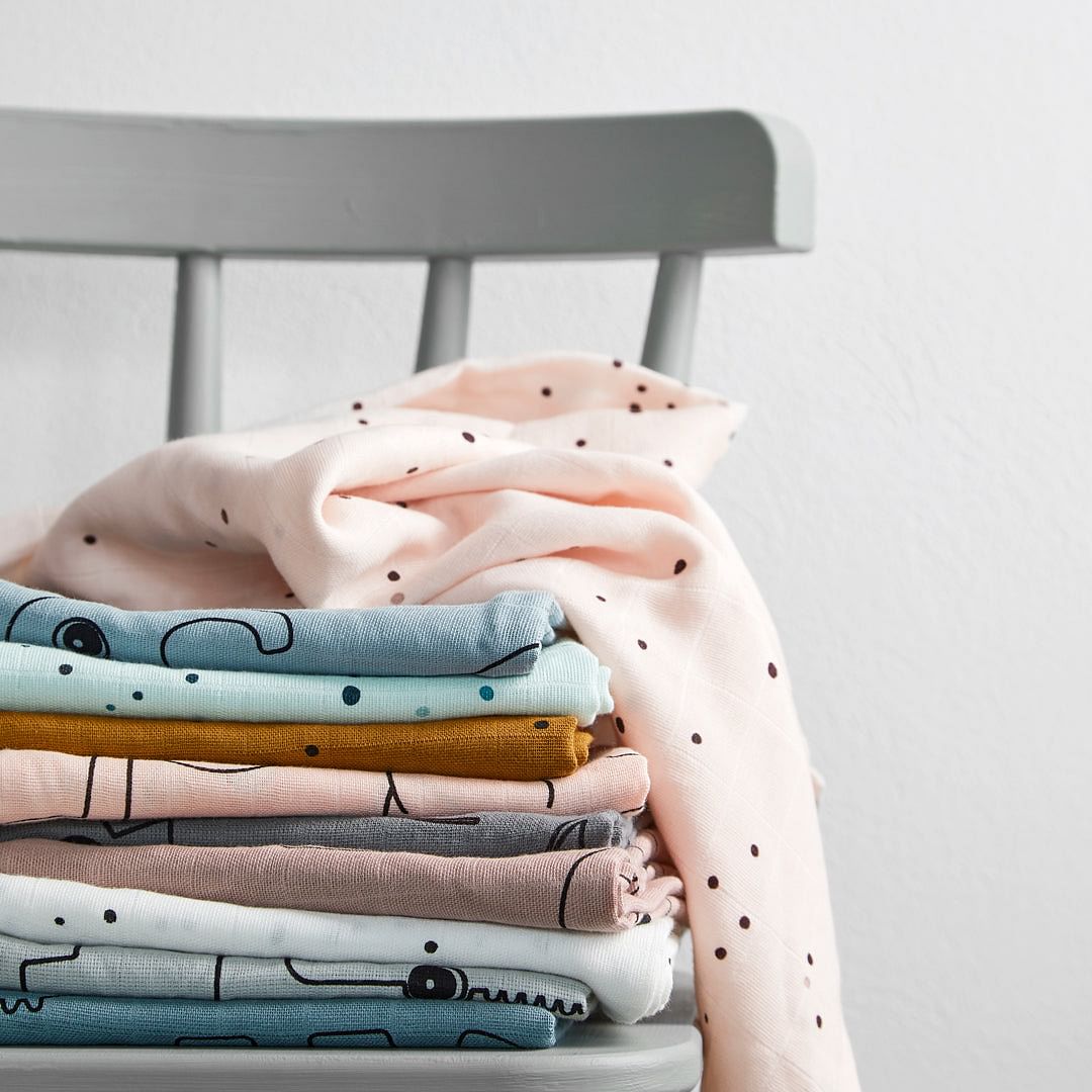 Set 2 Mantas Muselina Grande - Dreamy Dots - Rosa | Done by deer