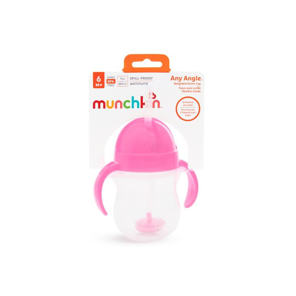 Vaso Antiderrame Weighted con Asas - Rosado | Munchkin