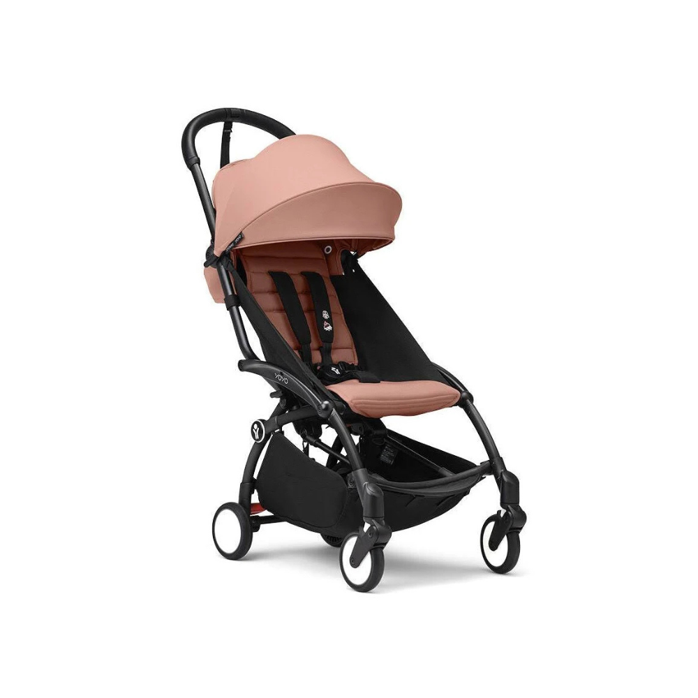 Coche Completo Stokke® YOYO³ – Chasis Negro + Asiento 6+ + Moisés - Ginger | YOYO by Stokke