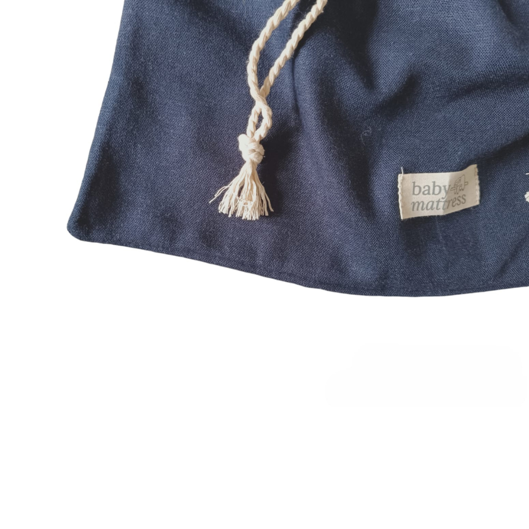 Bolsa Multifuncional de Lino - Azul Marino | Baby Mattress