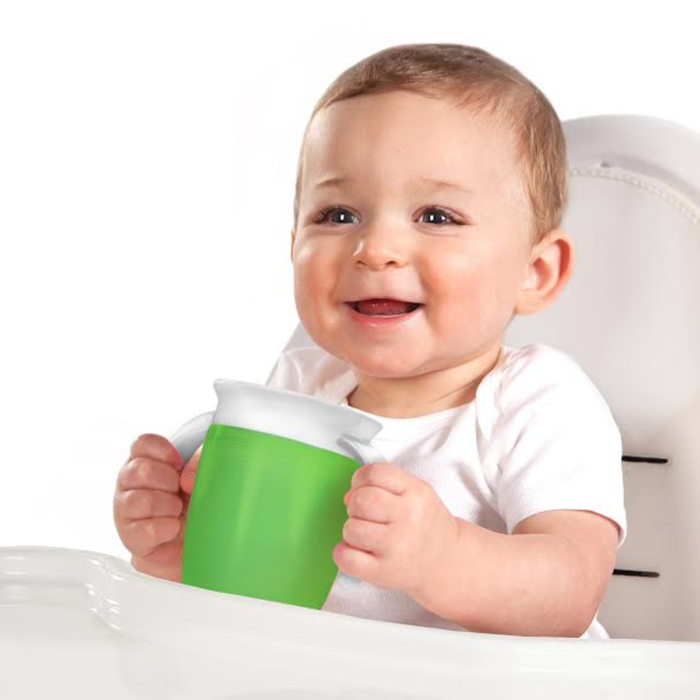 Vaso Antiderrame Miracle 360° con Asas - Verde | Munchkin