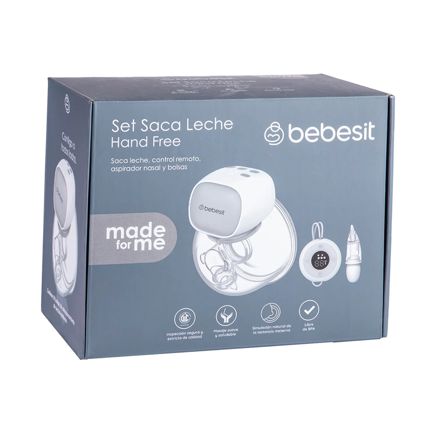 Extractor de Leche Single con Control Remoto + Aspirador Nasal + 10 Bolsas para Almacenar Leche Materna | Bebesit