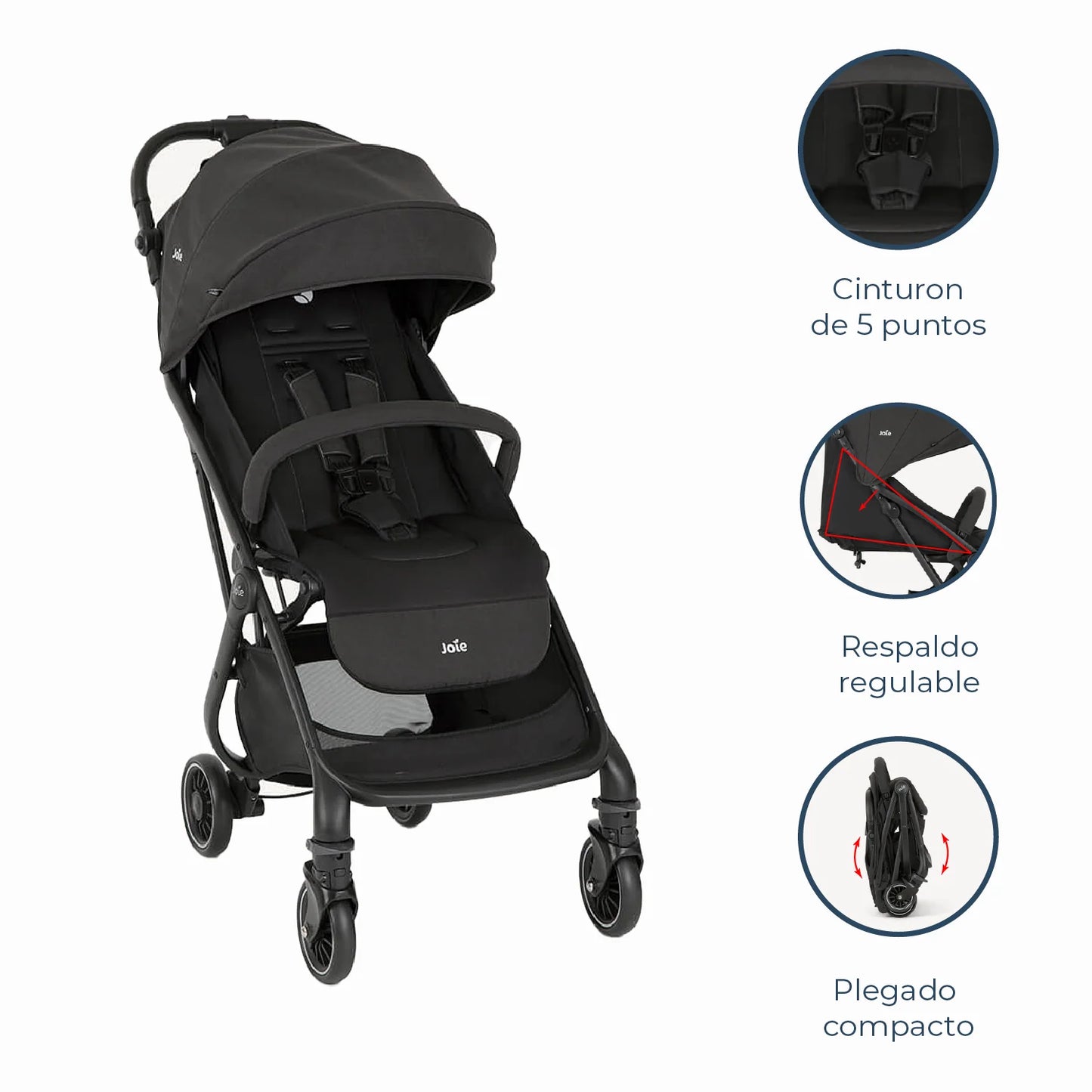 Coche Paseo Compacto 3 en 1 Tourist - Shale | Joie