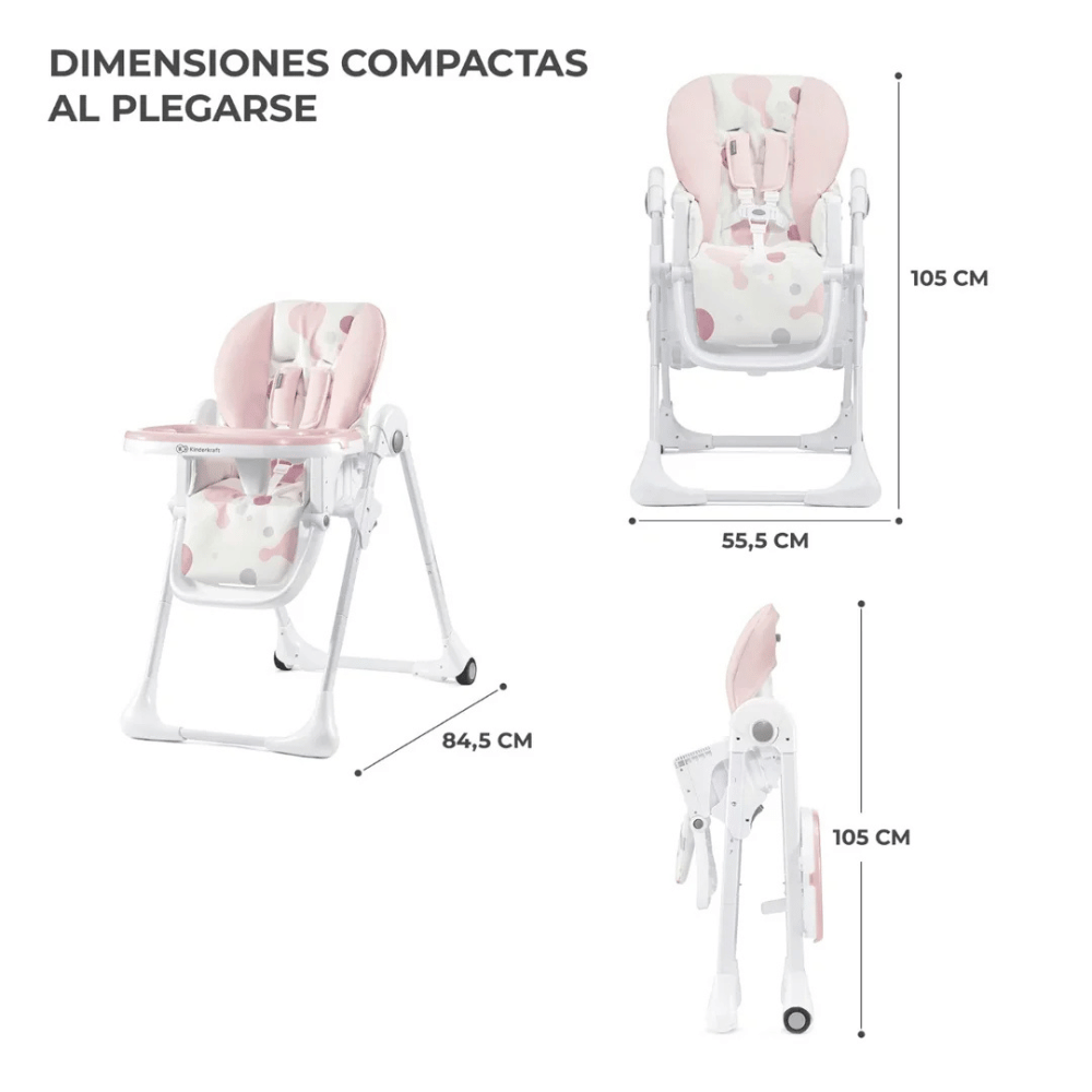 Silla de Comer Plegable Yummy - Pink | Kinderkraft