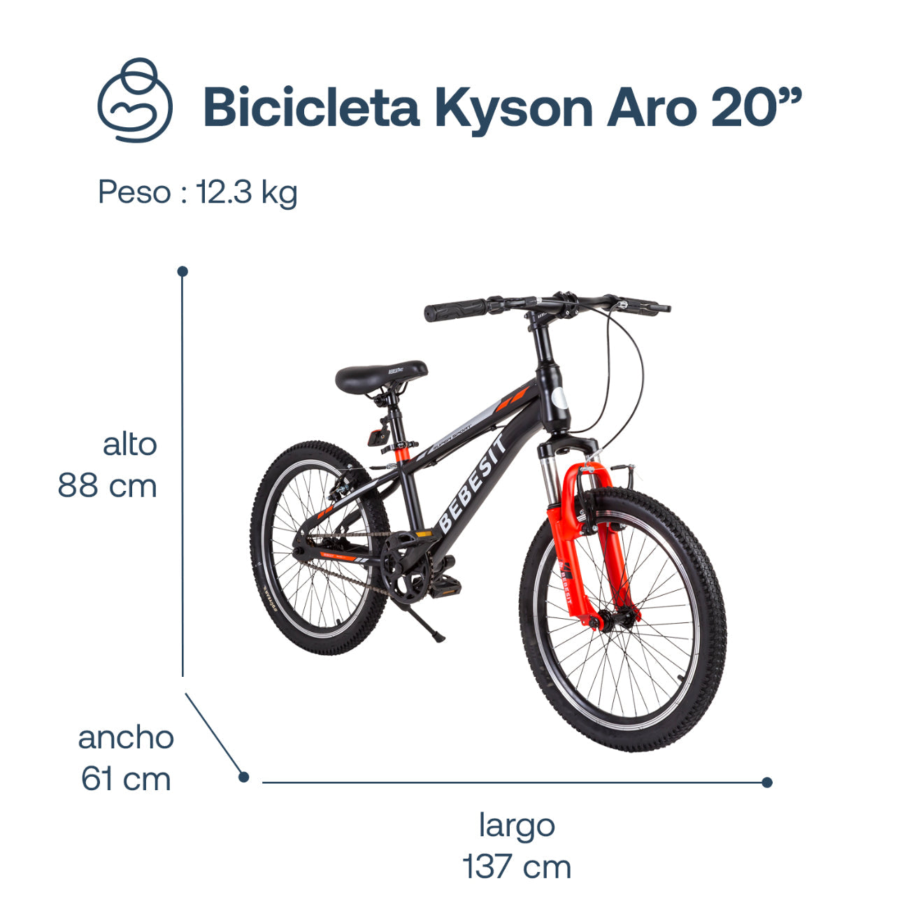 Bicicleta Infantil Kyson - Aro 20 - Roja | Bebesit