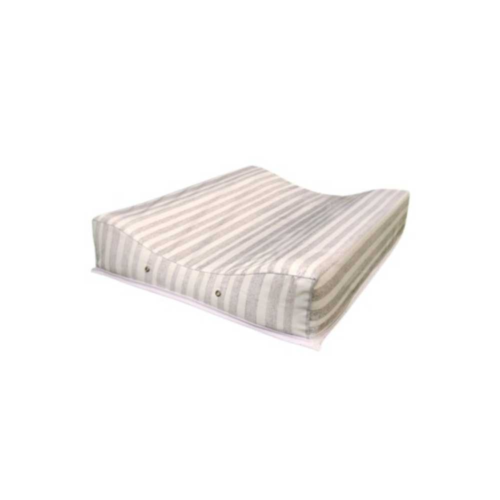Anatomical Double Changing Mat - White with Thick Grey Stripes