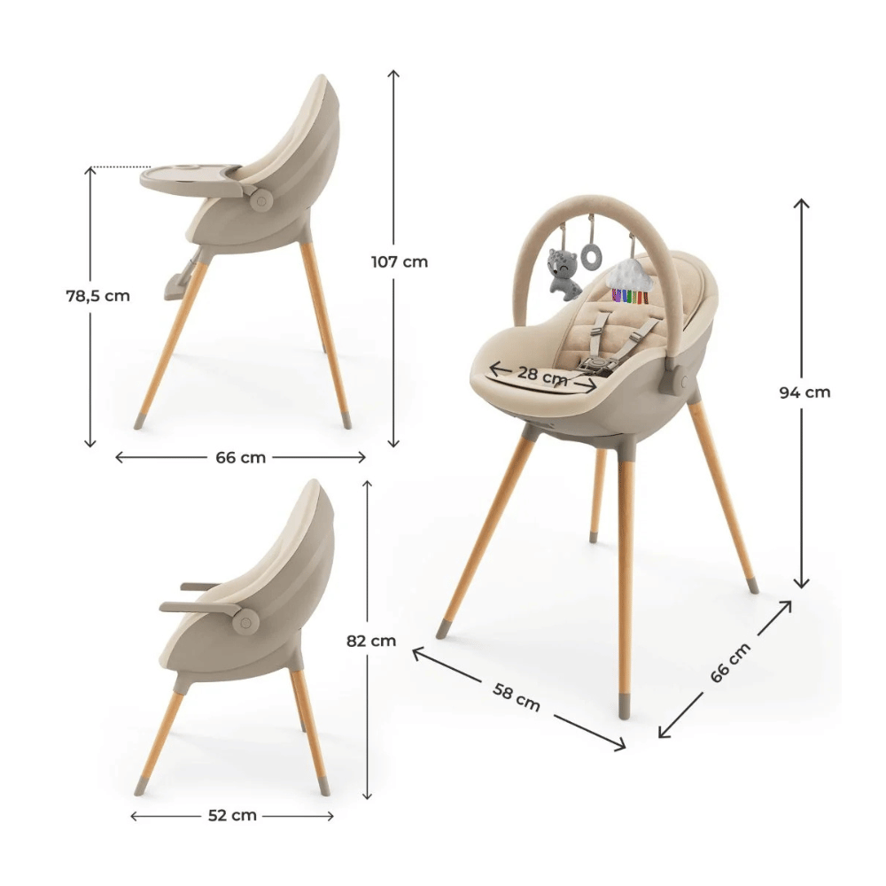 Silla de Comer Evolutiva 3 en 1 FINI UP - Beige | Kinderkraft