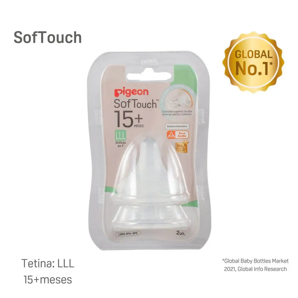 Pack 2 Tetinas Softouch de Repuesto - Boca Ancha | Pigeon