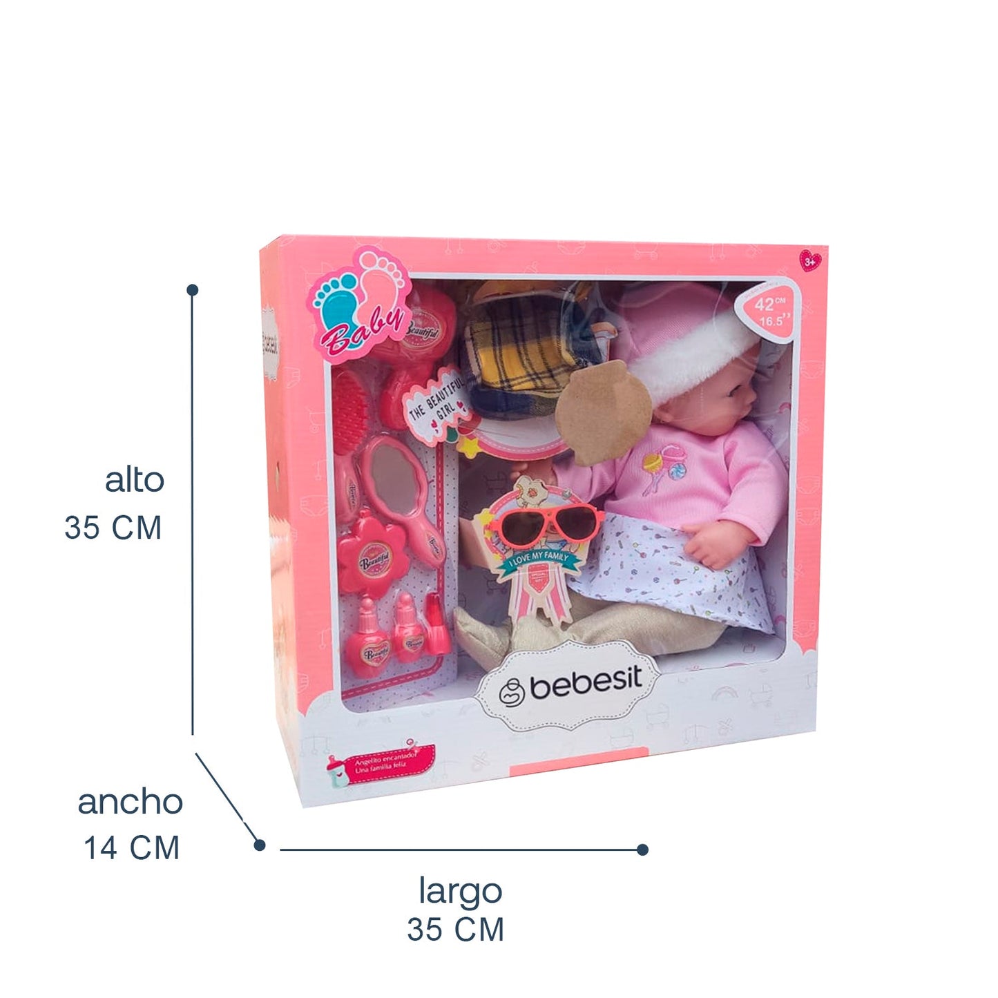 Muñeca Bebé 42 cm con Accesorios - Celeste | Bebesit