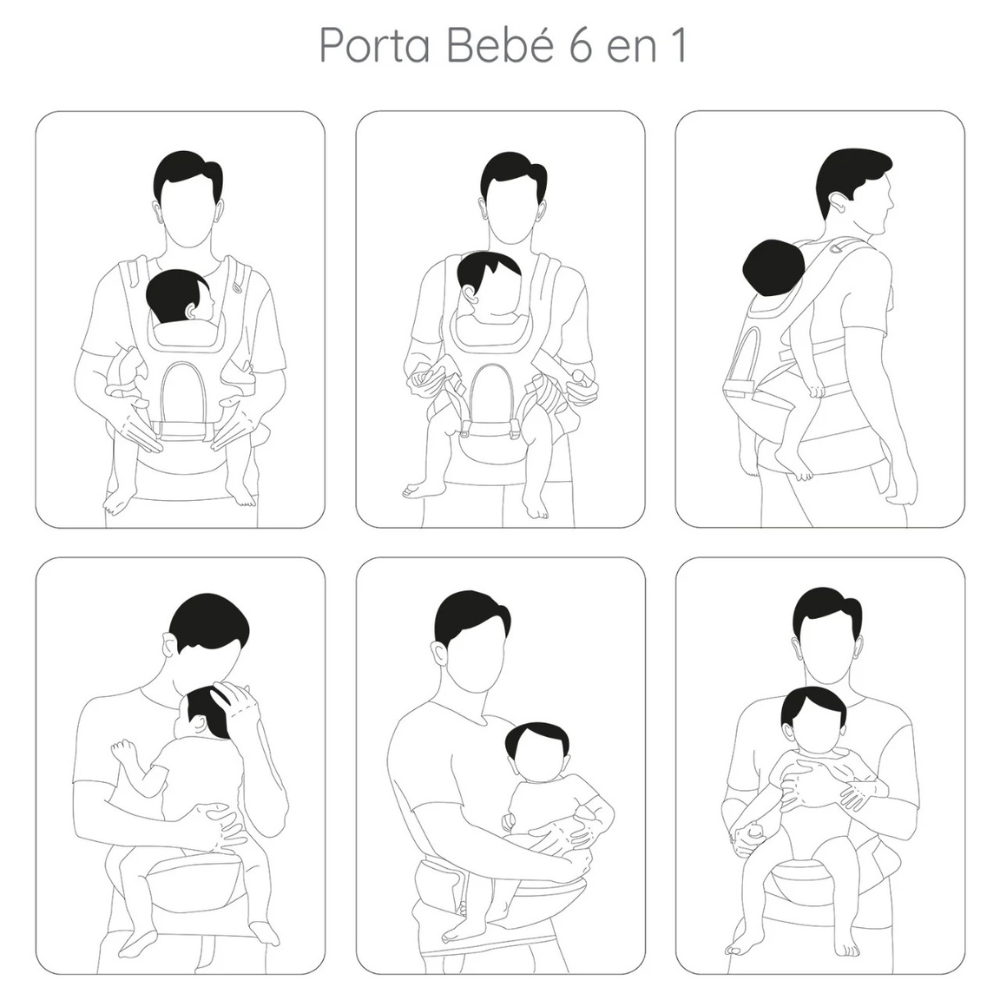Portabebés Ergonómico Hip Seat con Asiento para Cadera - Gris | Bebesit