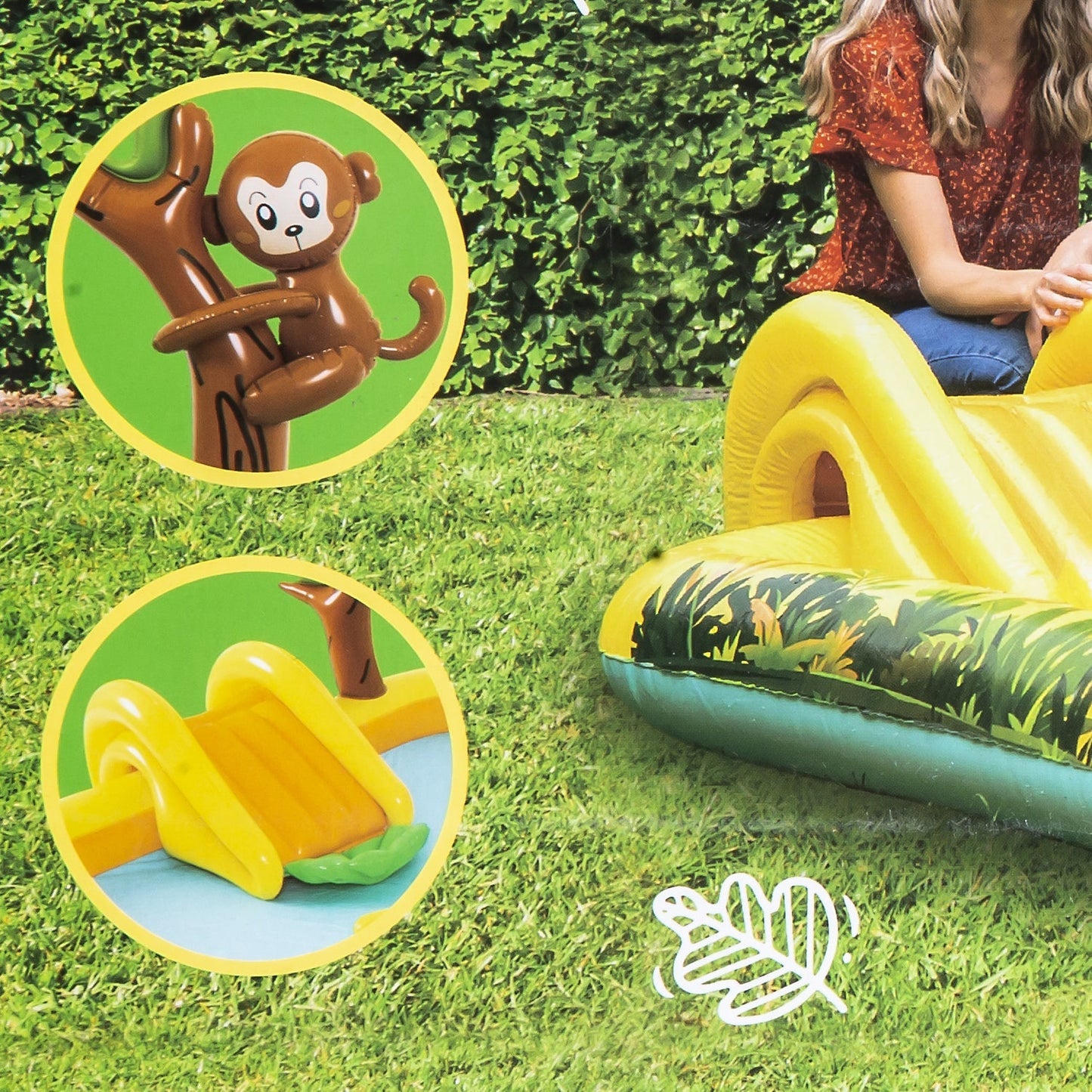 Piscina Centro de Juegos Selva Tobogán Aspersor Be Splash | Bebesit