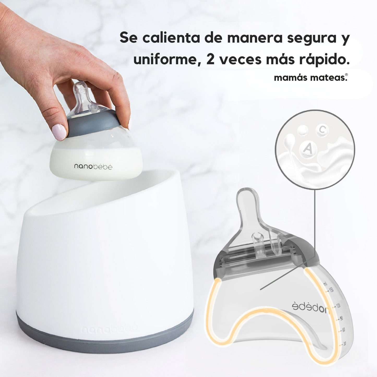 Pack 3 Mamaderas de Lactancia - 150 ml - Gris | Nanobebé