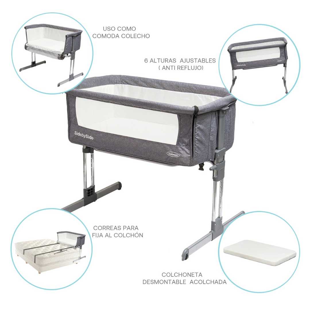 Cuna Colecho Side by Side - Beige | Bebesit