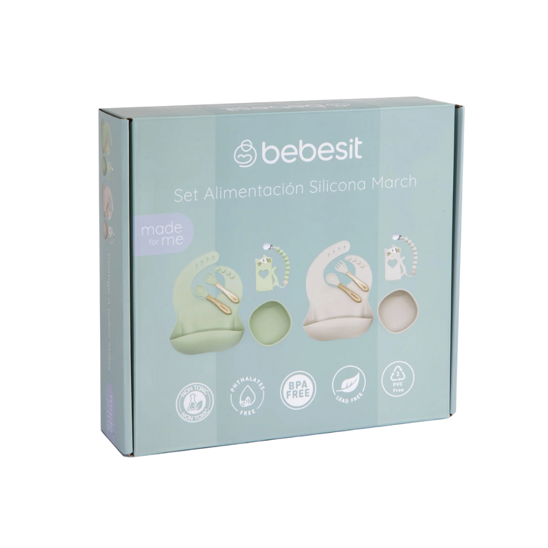 Set Alimentación October Silicona - Beige | Bebesit