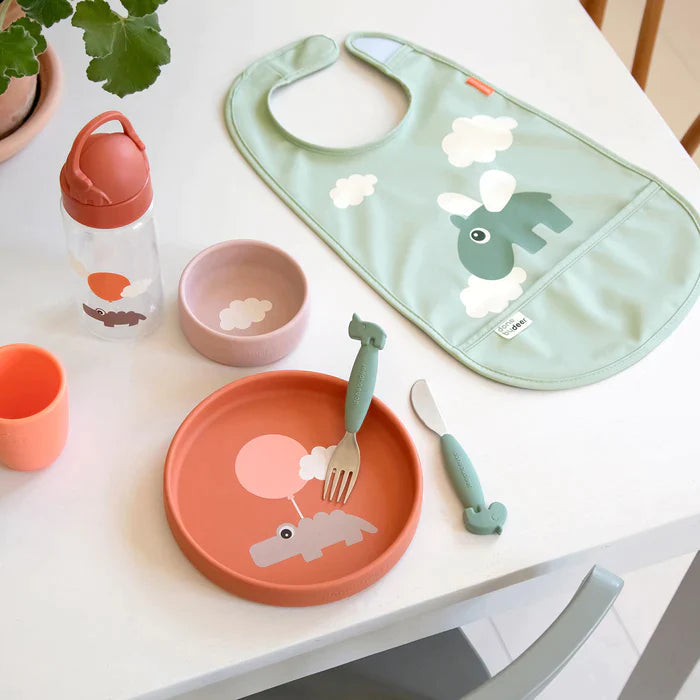 Babero con Velcro Happy Clouds - Verde | Done by deer