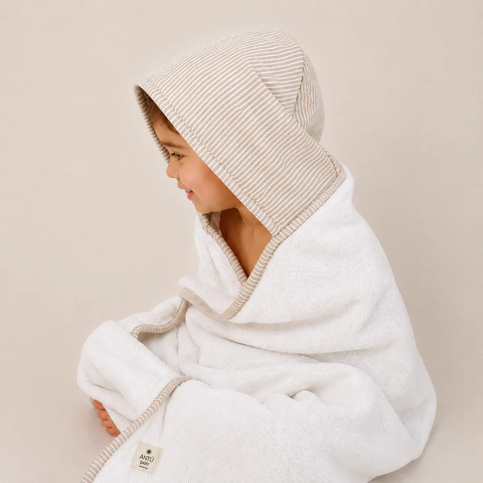 Toalla de Baño Infantil - Rayas Beige | Antü Baby