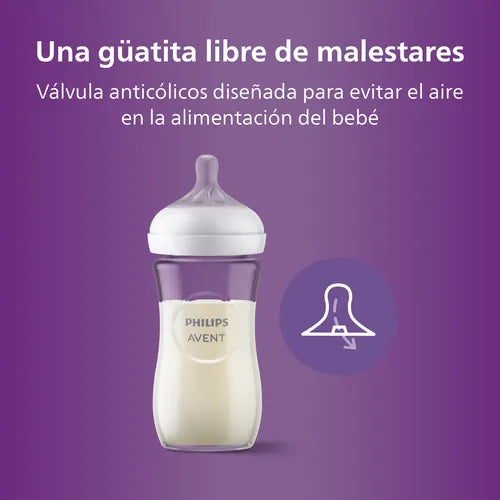 Mamadera Vidrio Natural Response - 240 ml | Philips Avent