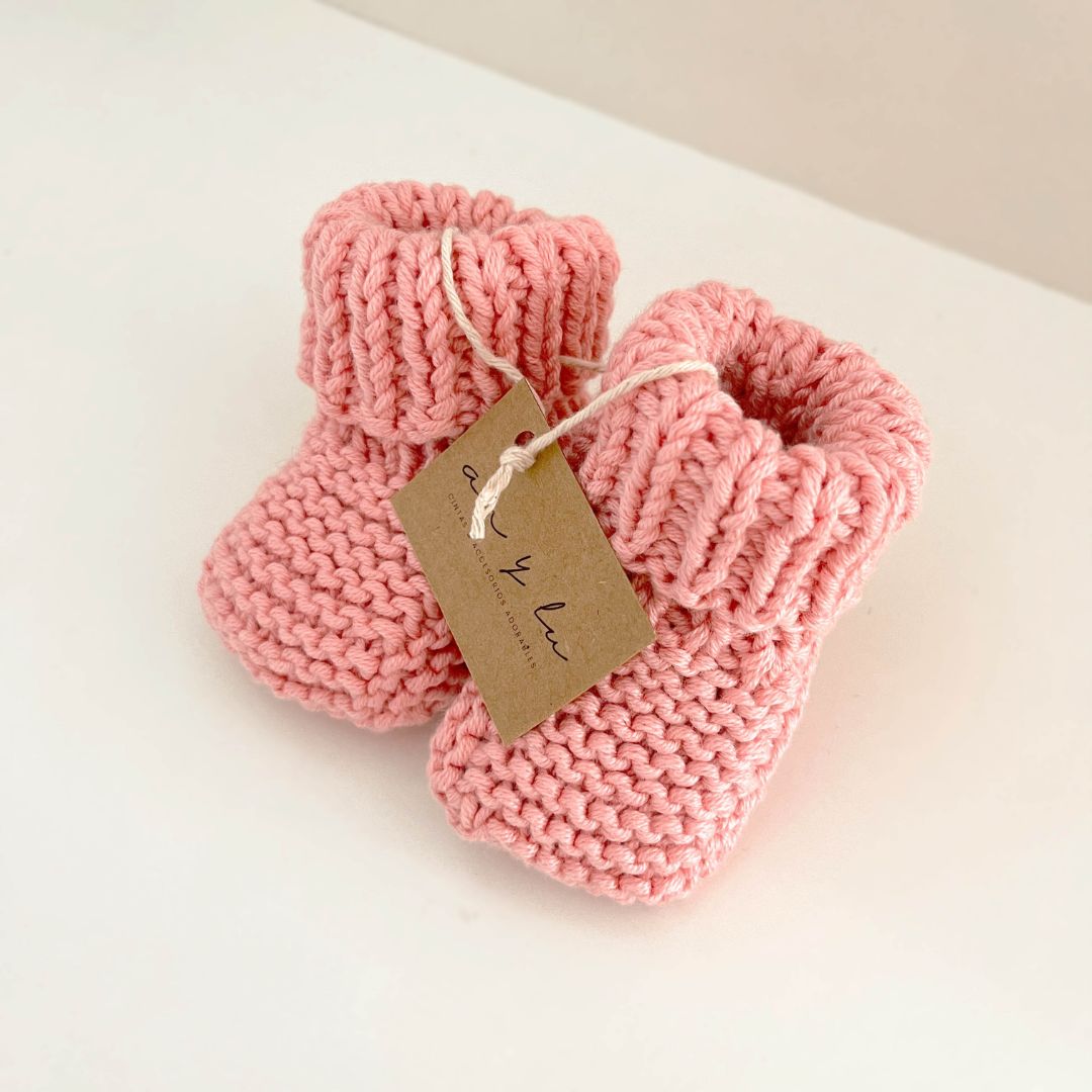 Botín tejido (0-6 meses) - Rosa | An y Lu