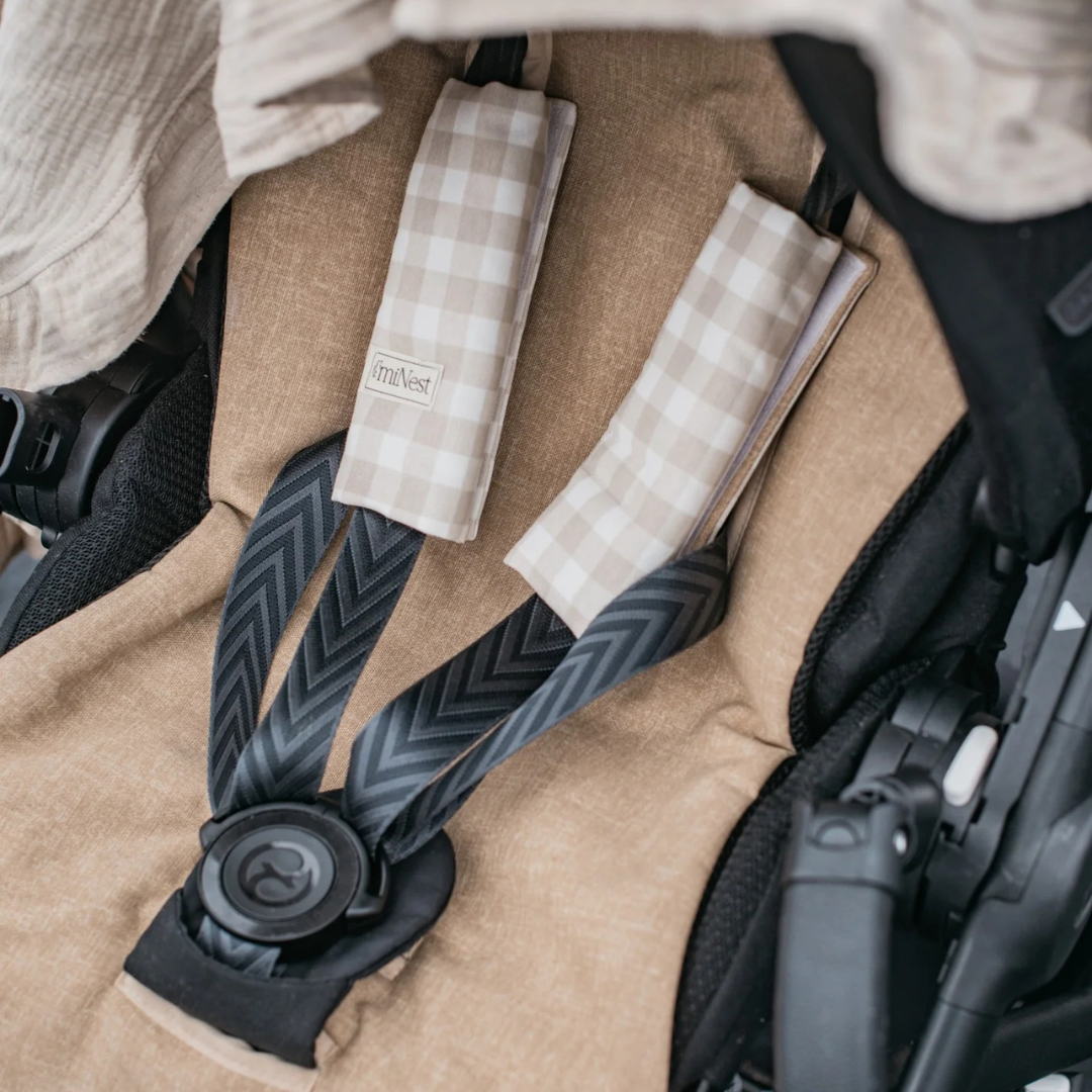 Protector de Tirantes - Vichy Beige y Camel (Reversible) | miNest