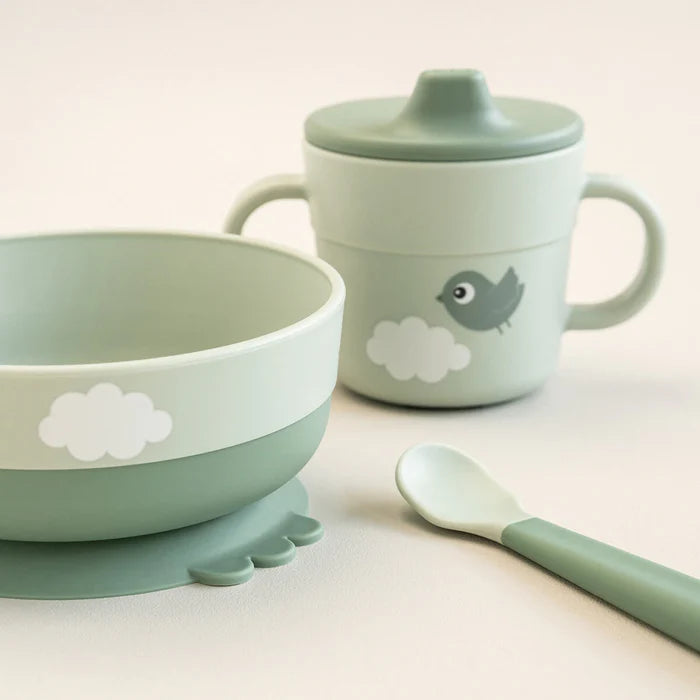Set Primeras Comidas Happy Clouds - Verde | Done by deer