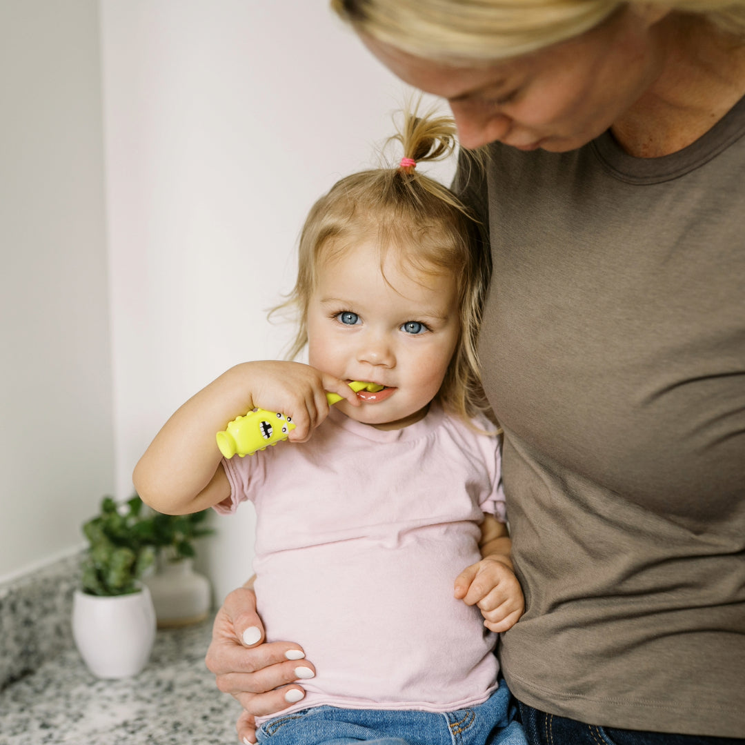 Cepillo de Dientes para Bebés y Niños (1-4 años) Monster - Verde | Dr. Brown's