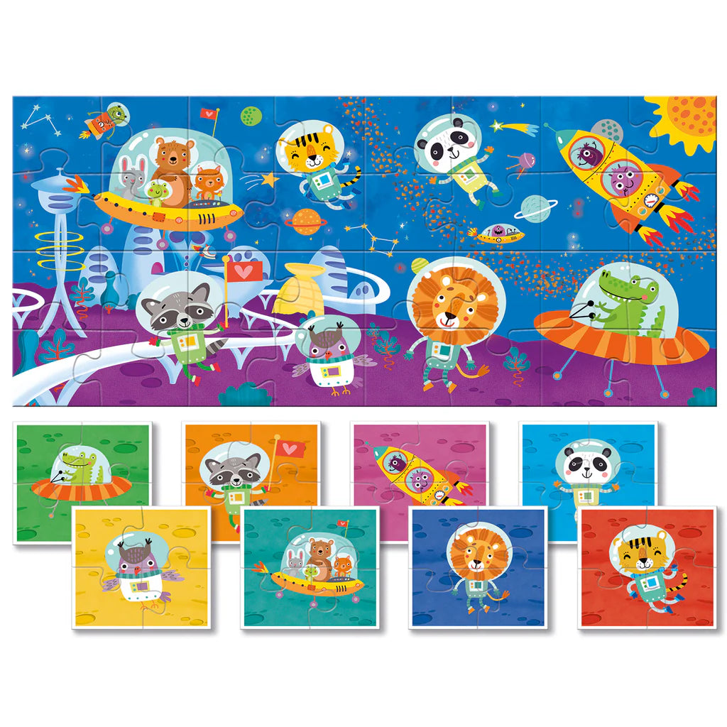 Puzzle de Doble Cara para Bebés y Niños - Espacio | Ludattica