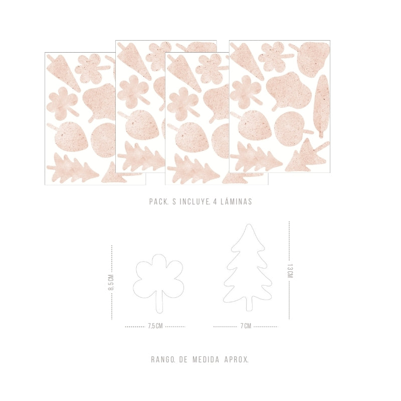 Decorative Wall Stickers - Pink Conifers