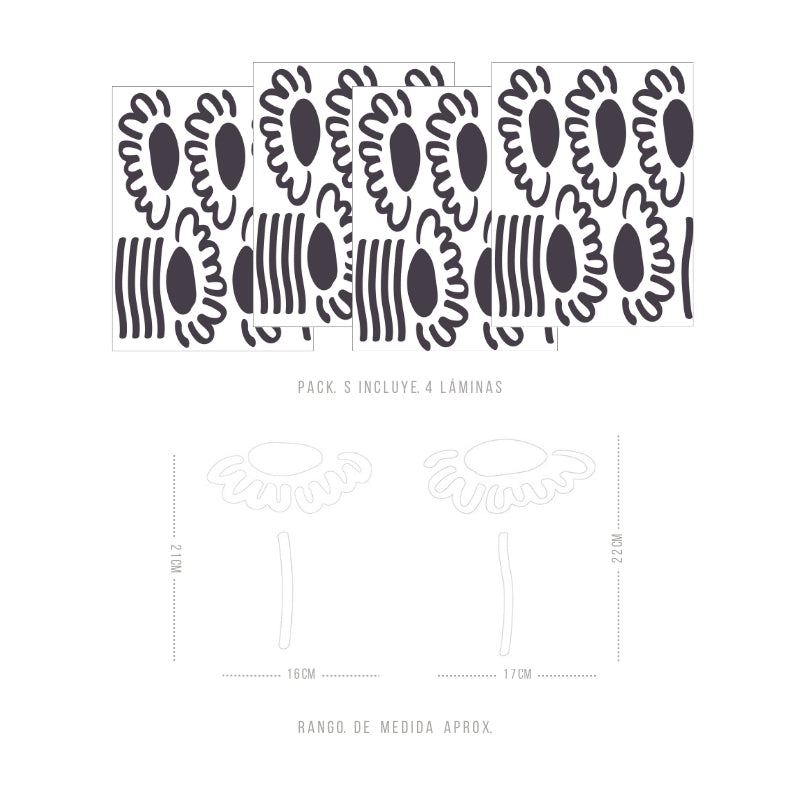 Decorative Wall Stickers - Black Gerbera