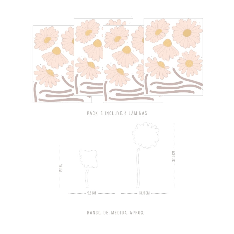 Decorative Wall Stickers - Daisy with Stem