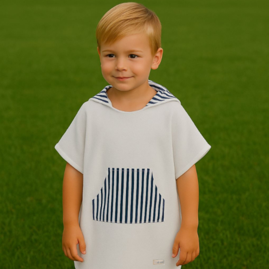 Poncho de Toalla - Rayas Azul | miNest