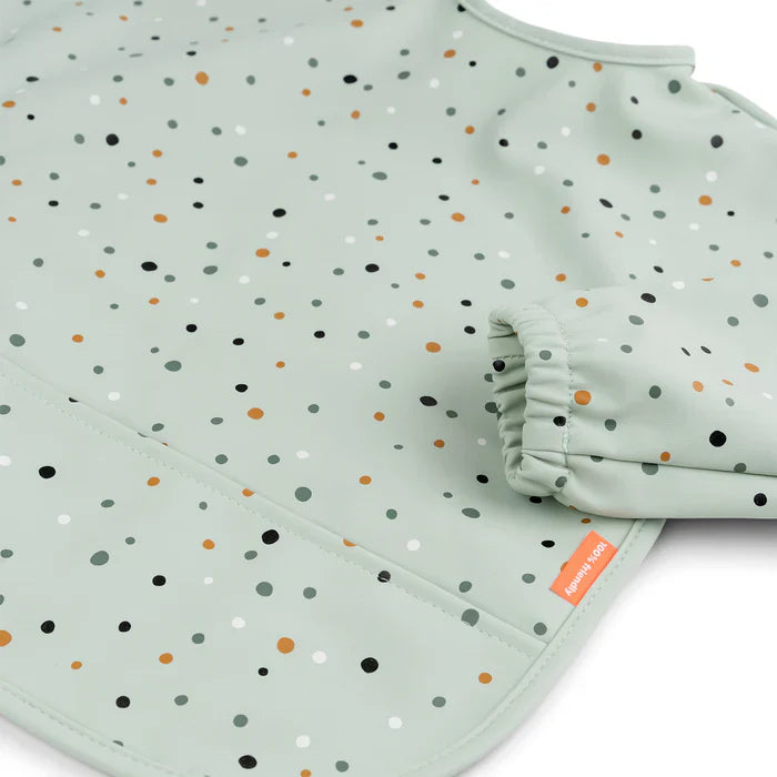 Babero Grande con Mangas y Bolsillo Happy Dots - Verde | Done by deer
