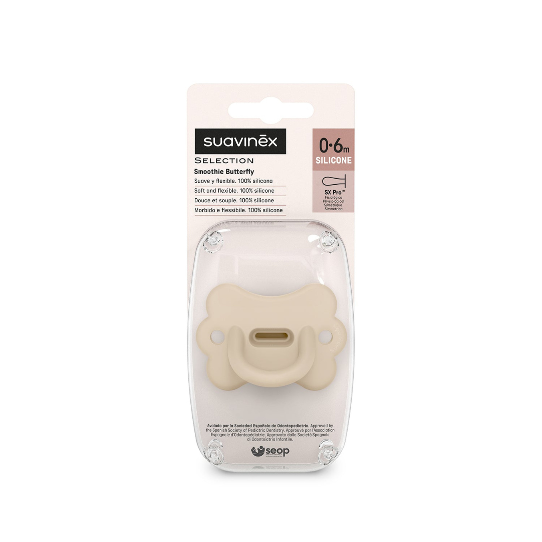 Chupete Todo Silicona Butterfly - Tetina Fisiológica Sx Pro - Irish Cream | Suavinex
