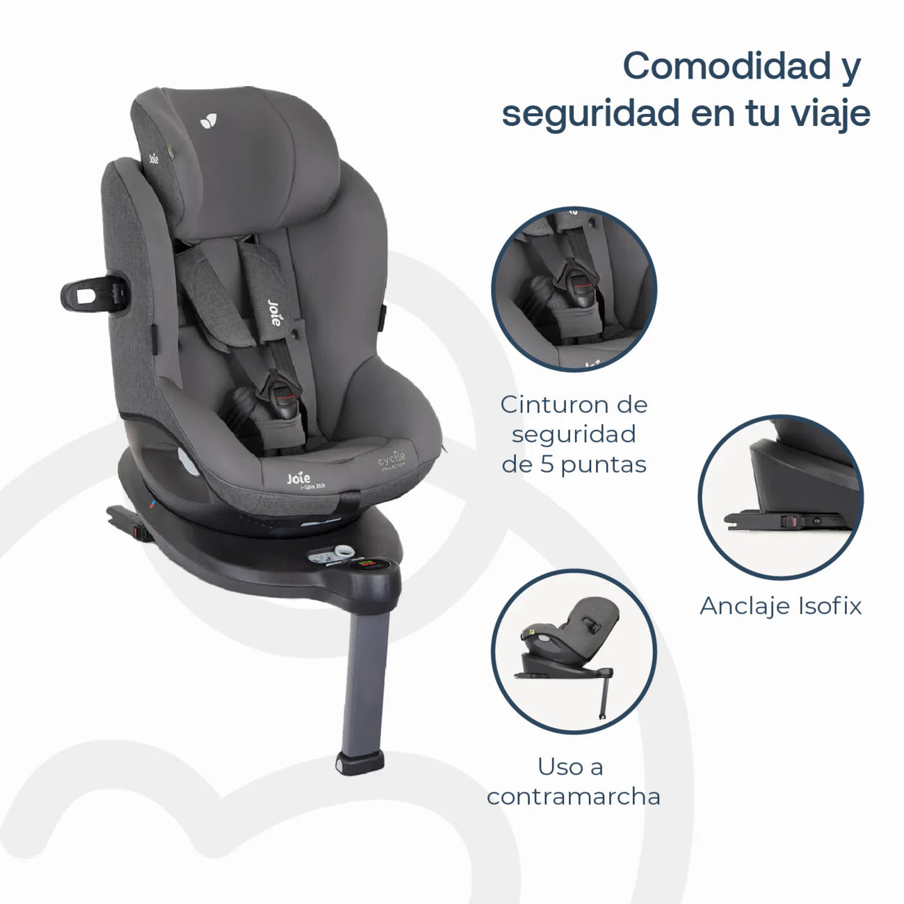 Silla de Auto Giratoria i-Spin 360™ - Shell Gray | Joie