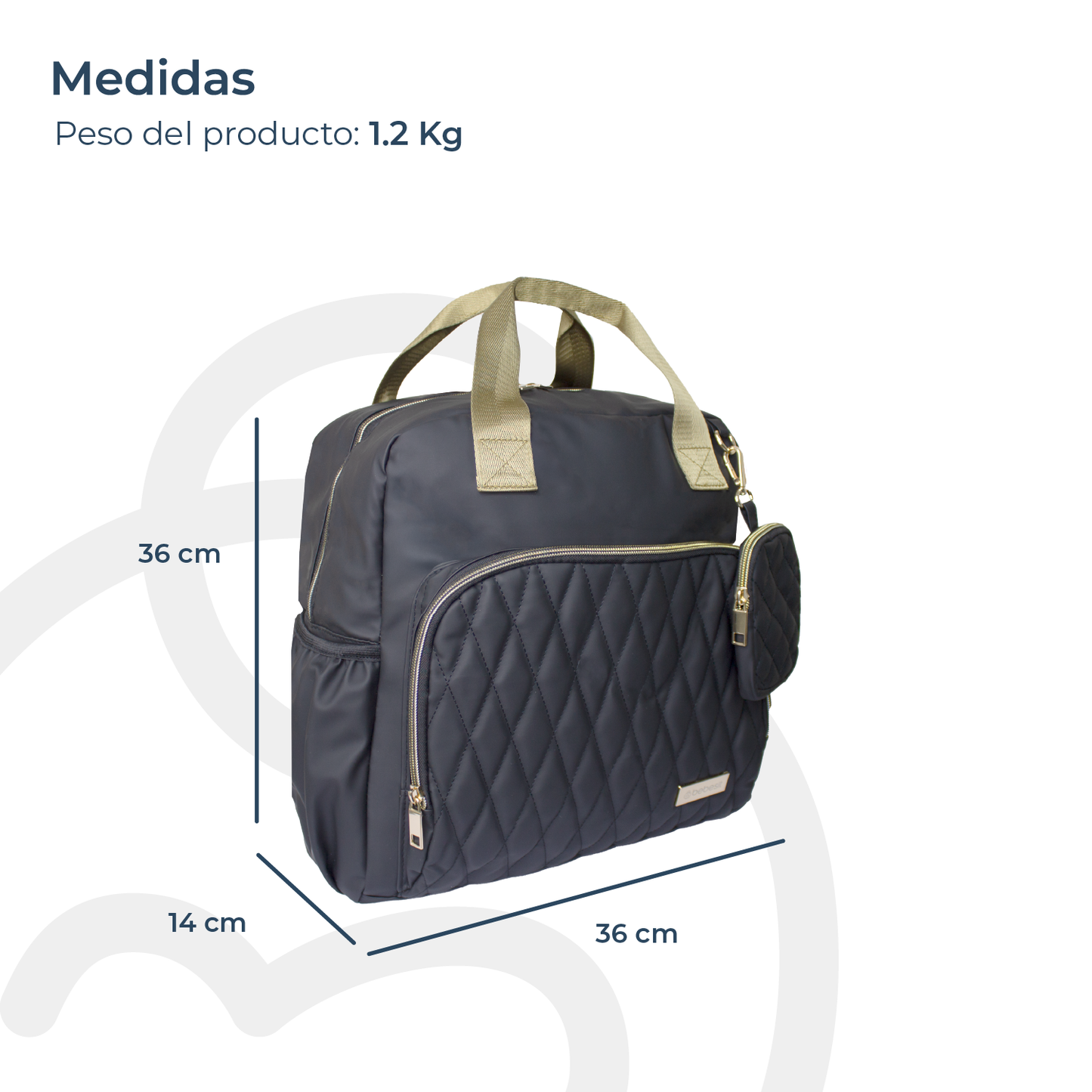 Mochila Maternal Premium - Black Gold | Bebesit