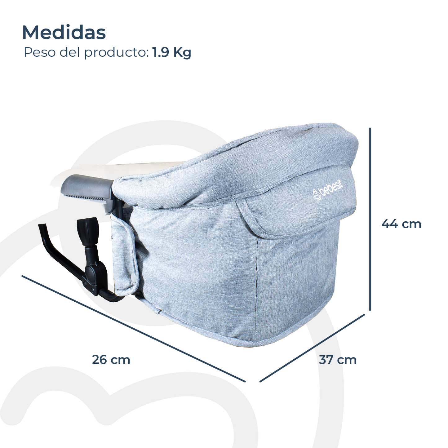 Silla de Comer Eat & Bear - Sujeción de Mesa Portable - Gris | Bebesit