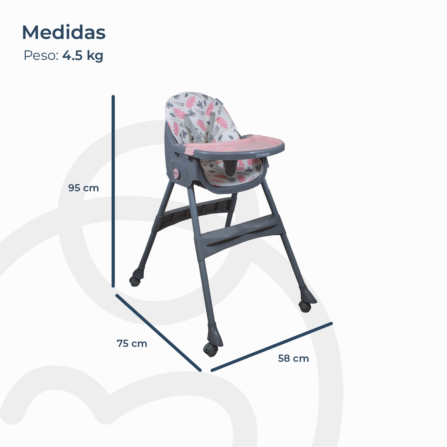 Silla de Comer Steps - Rosada | Bebesit