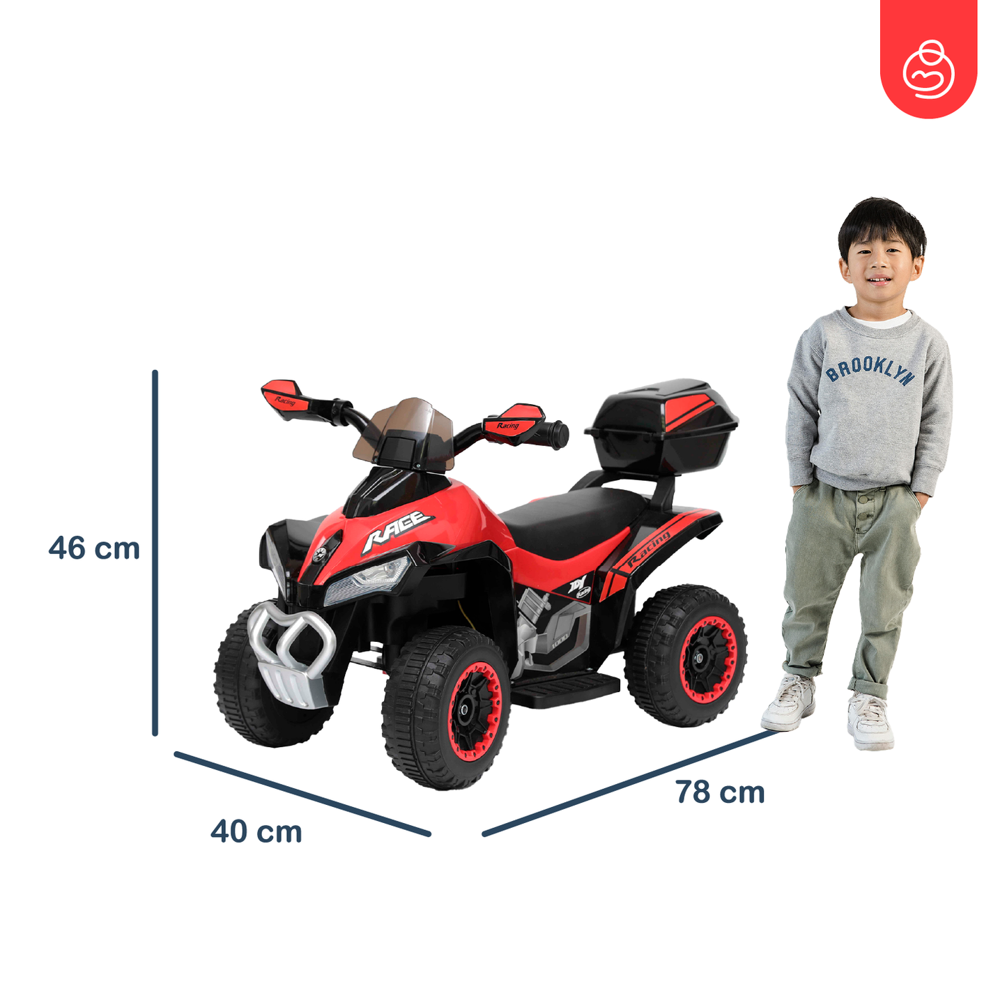 Cuatrimoto Eléctrica Quad LX - Roja | Bebesit
