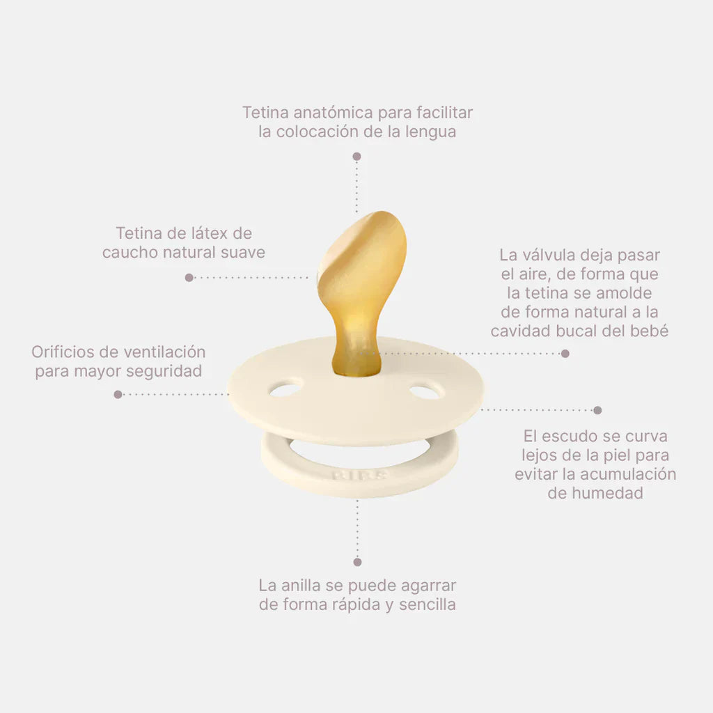 Pack of 2 Anatomical Natural Rubber Pacifiers - Vanilla & Cloud