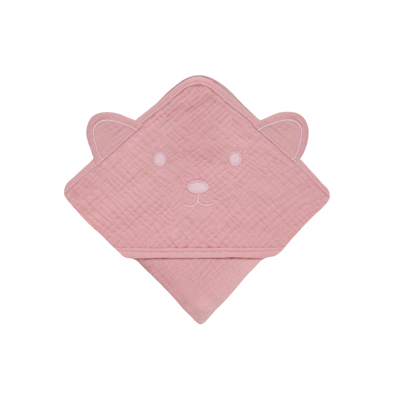 Toalla de Baño con Capucha Muselina - Pink Baby | Lionelo