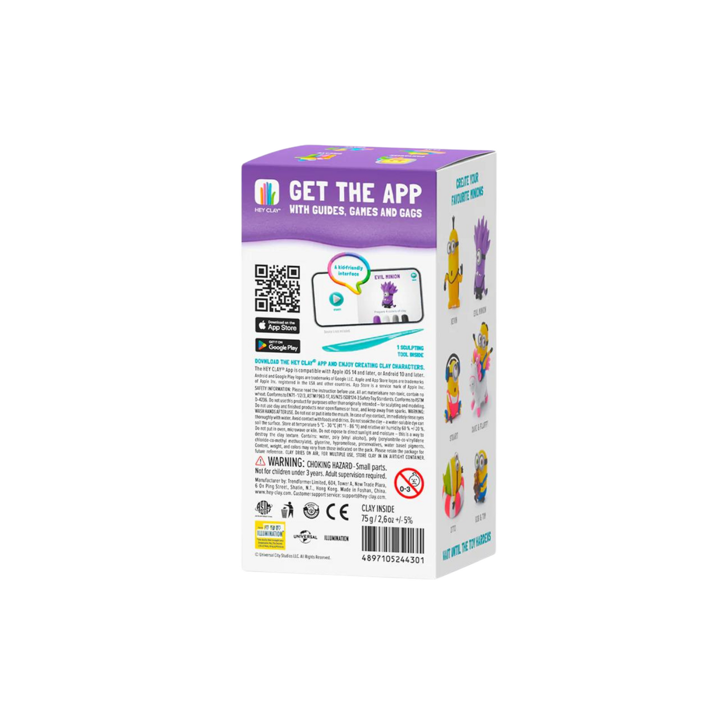 Set de 5 Potes de Arcilla para Modelar: Minions - Evil Minion | Hey Clay