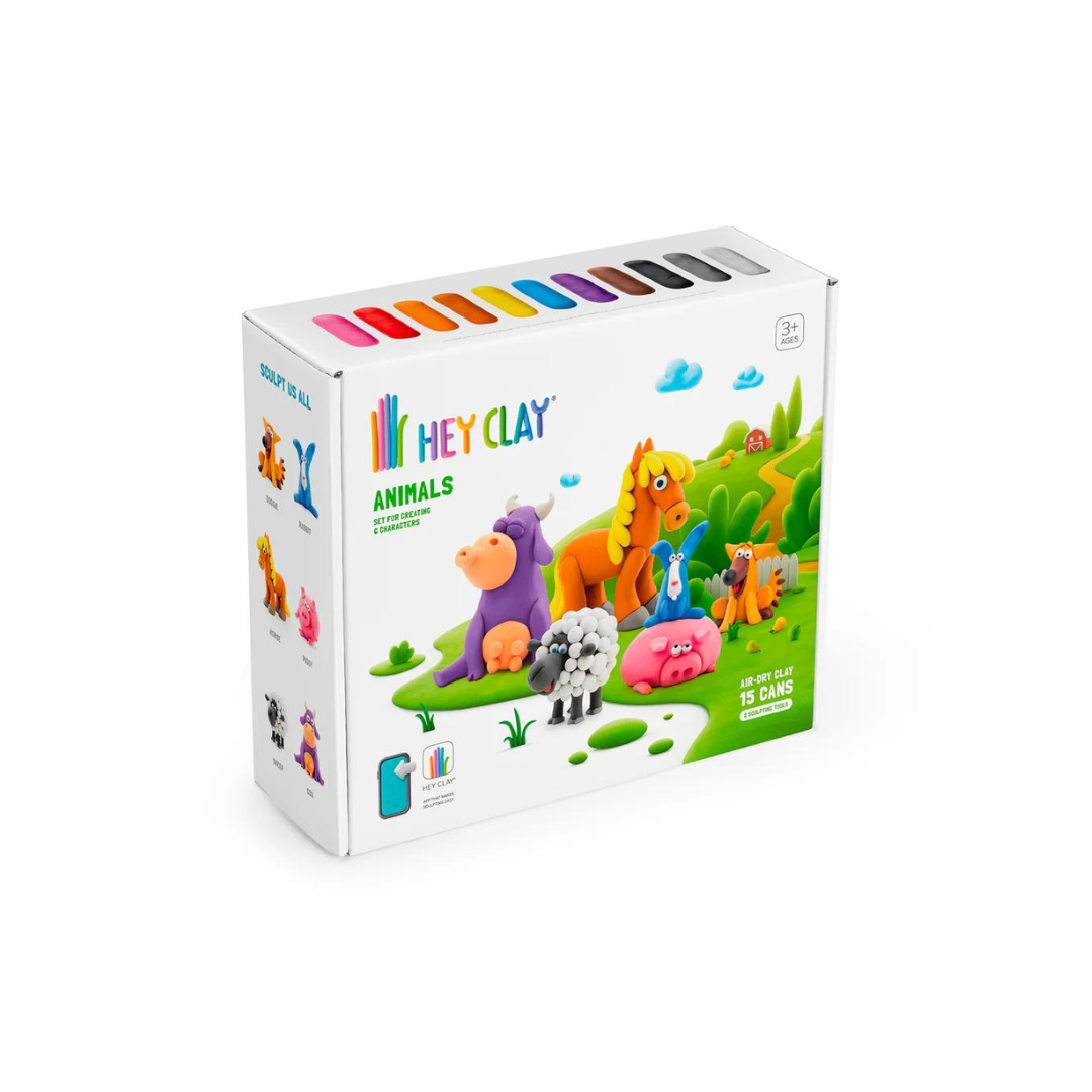 Set de 15 Potes de Arcilla para Modelar: Animales | Hey Clay