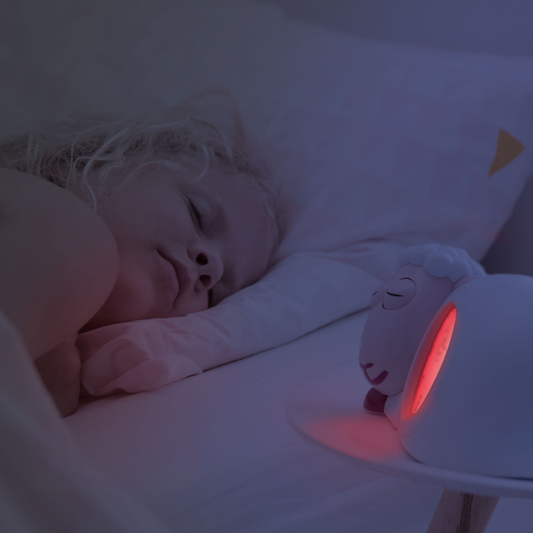 Kids Sleep Educator Clock & Night Light - Sam The Sheep - Grey