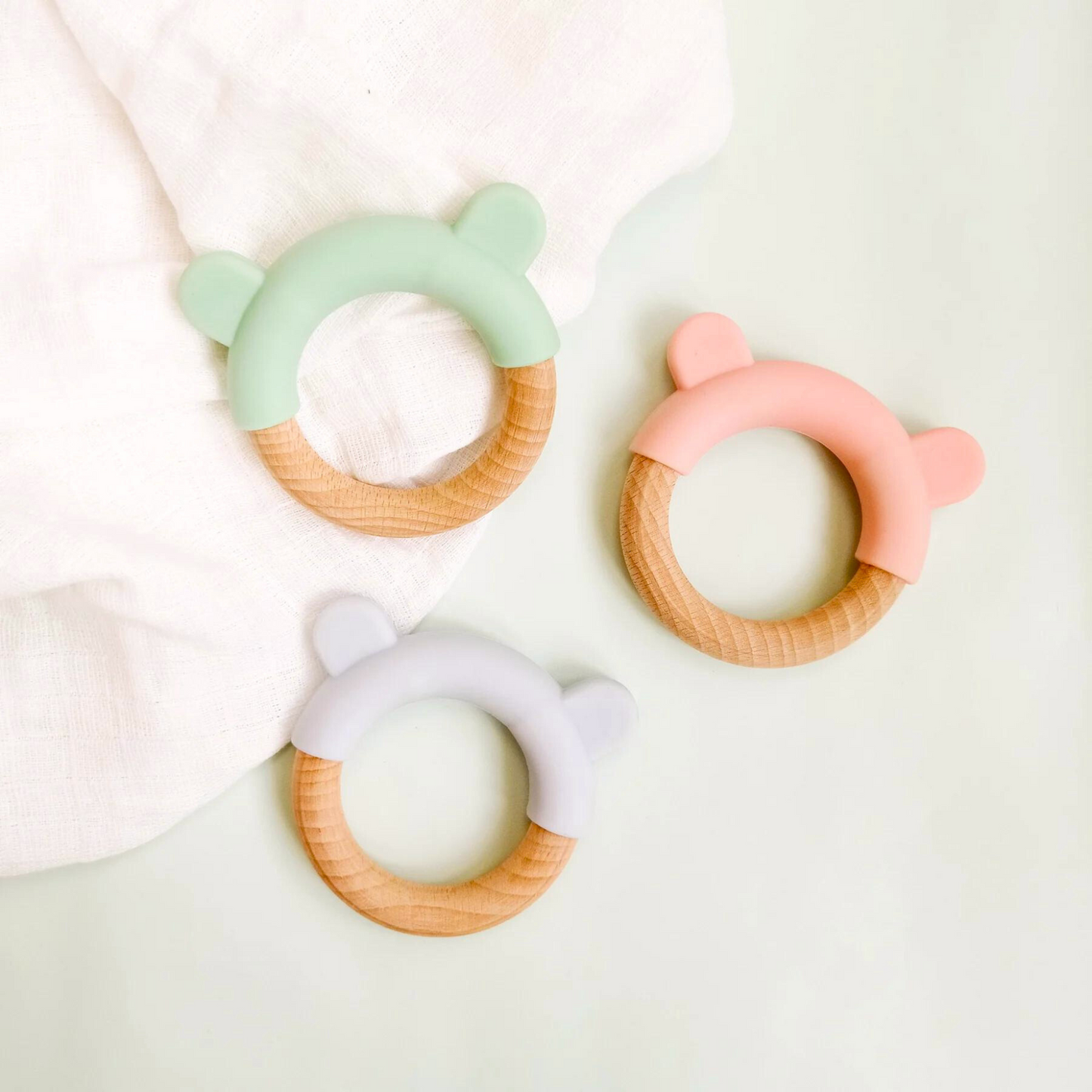 Anillo Mordedor Orejitas - Rosa | Saro