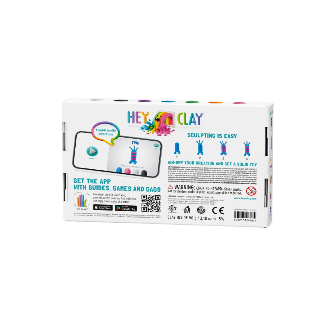 Set de 6 Potes de Arcilla para Modelar: Aliens - Burger, Trio, Scorpio | Hey Clay