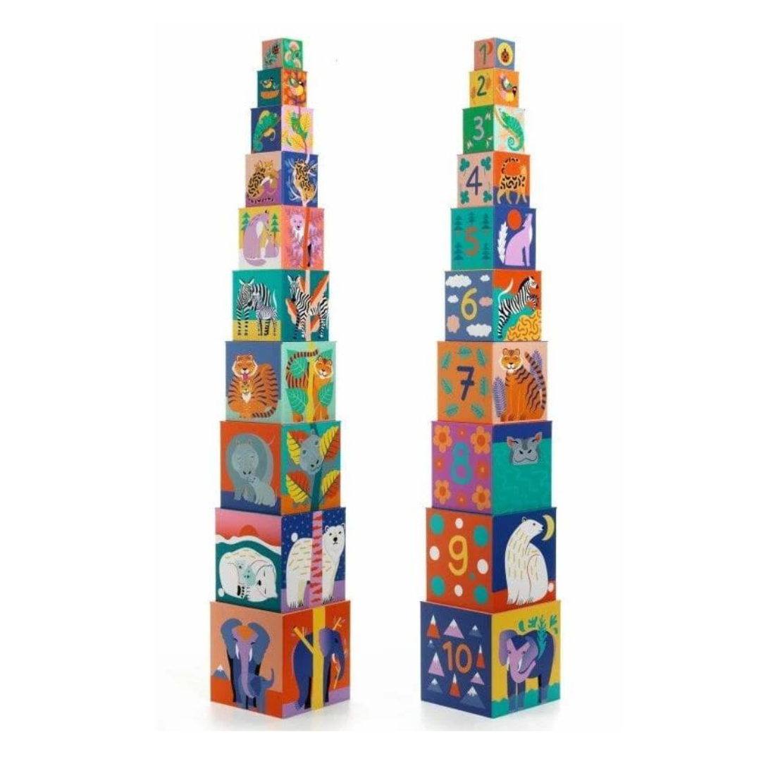 Stacking Cubes 10 Units - Wild Animals