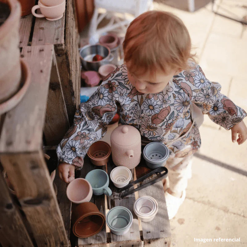 Babero Manga Larga - Flores Retro | Mushie